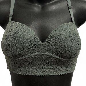 Victoria's Secret Green lace racerback strapless padded bra with adjustable stra
